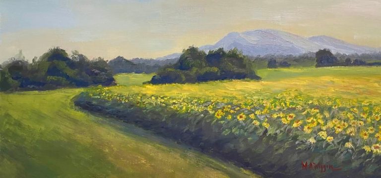The Sunflower Field 12X24 Oil on Linen Panel (Sold – Prints Available)