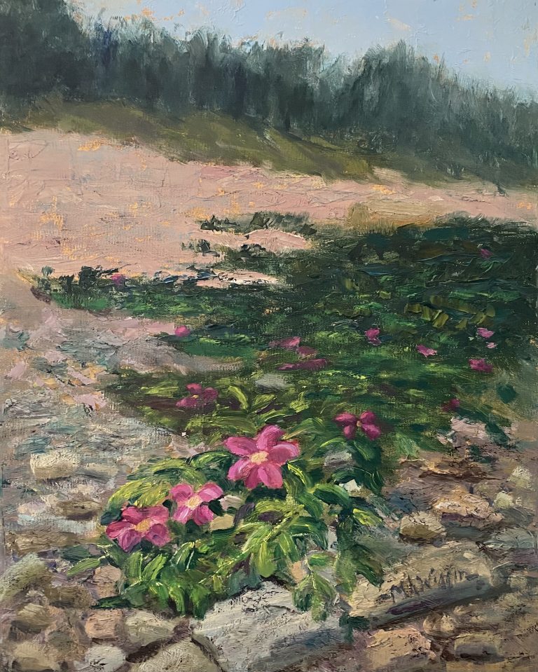 The Beach Rose 11X14 Oil on Linen ($550 Framed)