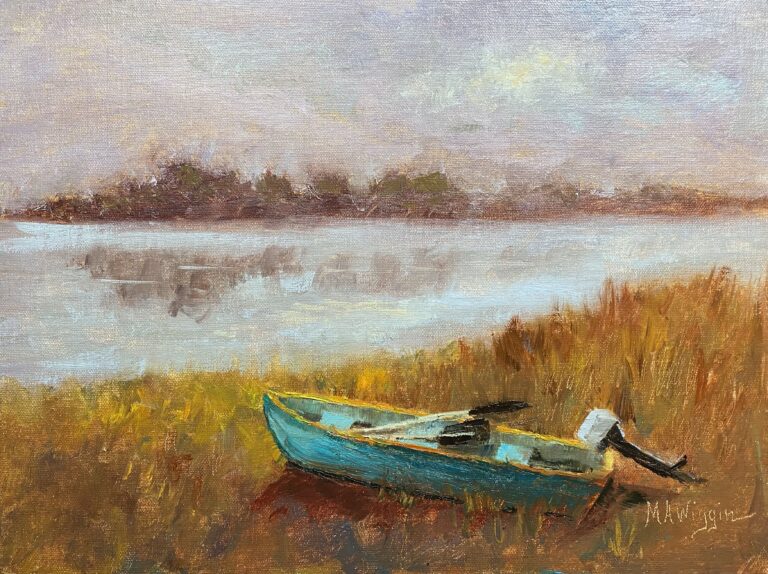 Don’t Forget the Oars 9X12 Oil on Linen Framed $400