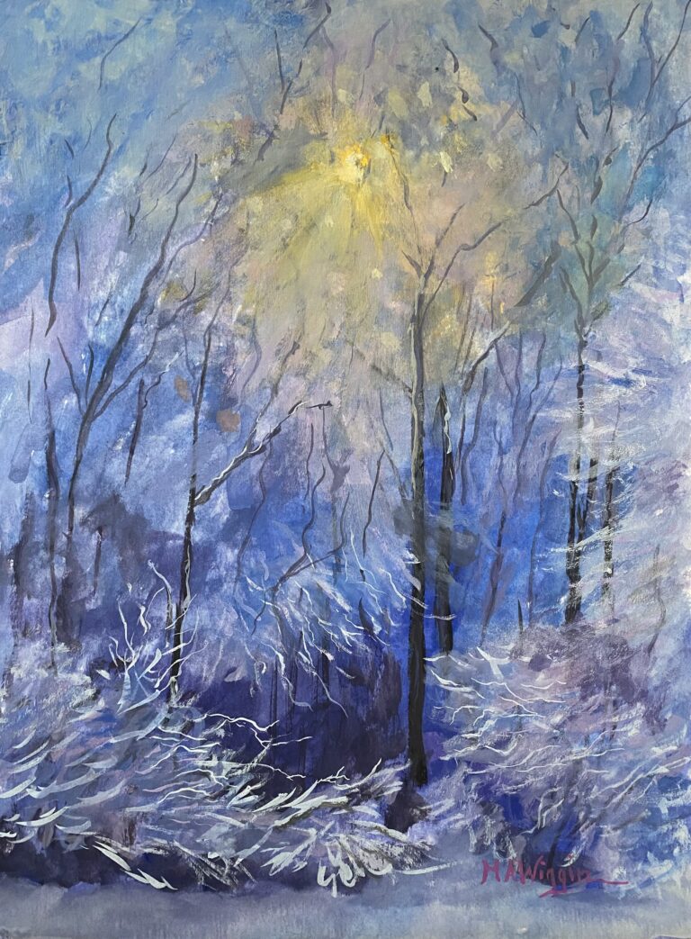 Crystal Forest 12×16 Gouache Matted and Framed $650