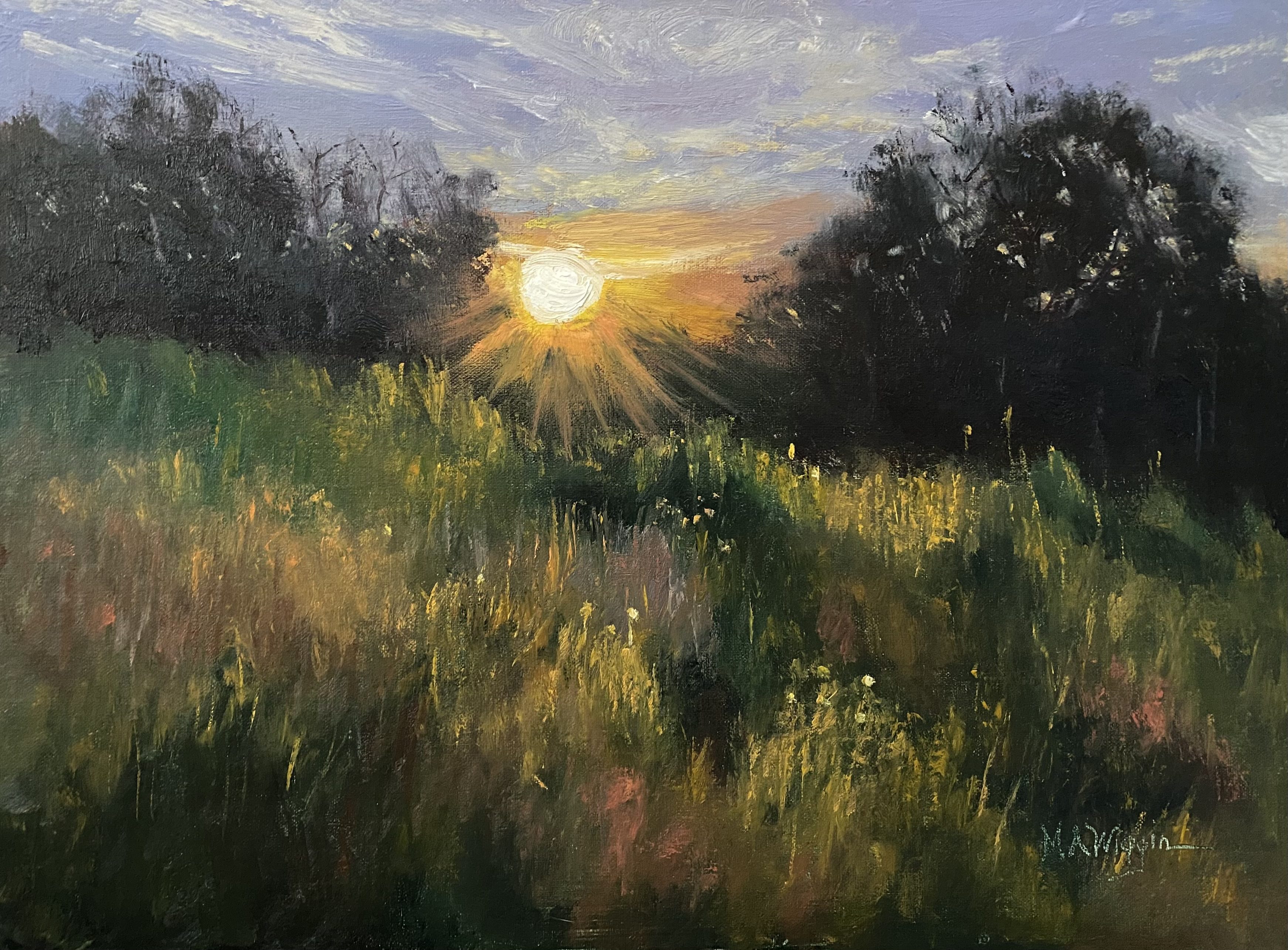 The Field 12×16 Oil on Linen Framed $800