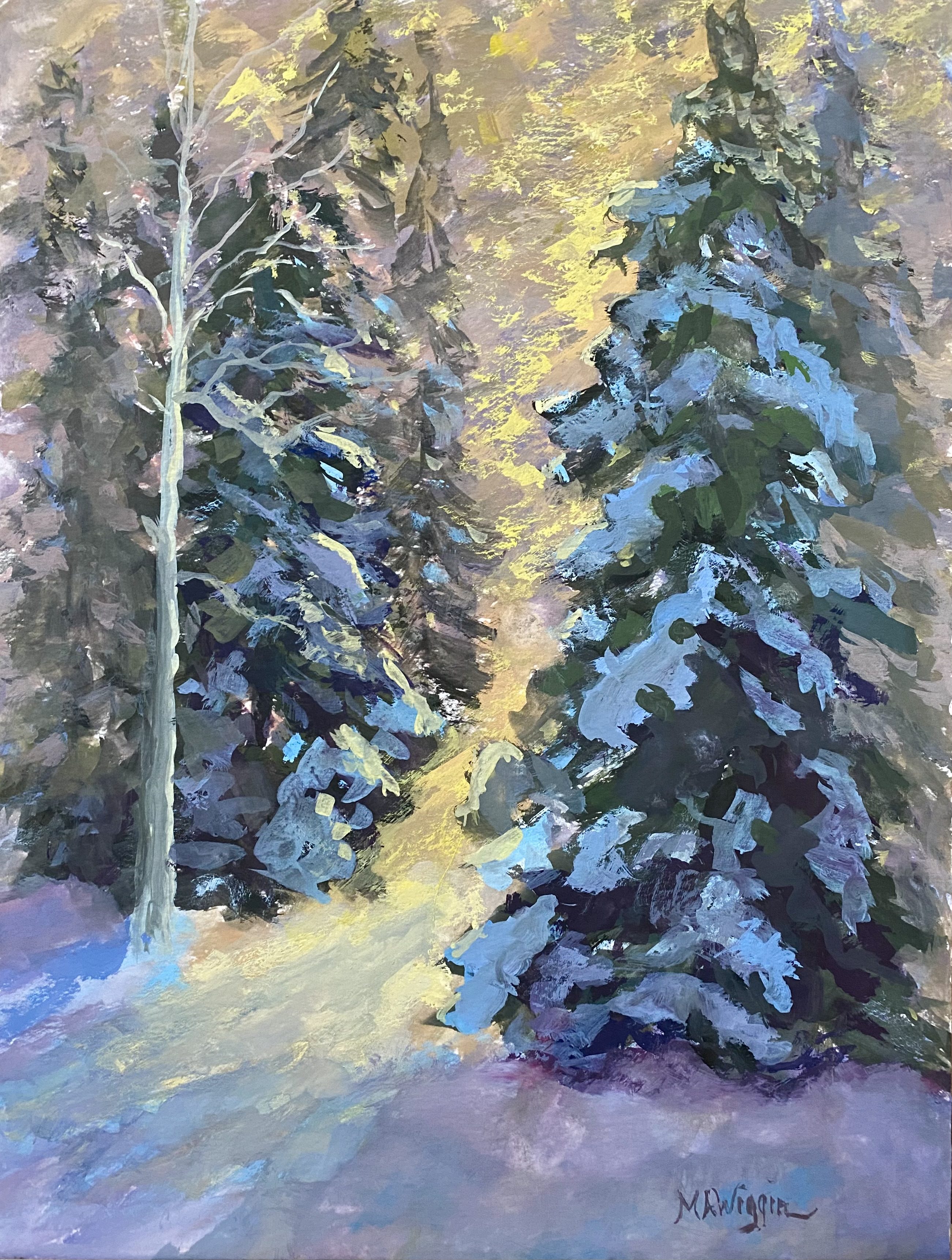 The Morning After 12×16 Gouache Matted and Framed $650