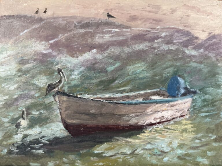 The Perch 9×12 Oil on Linen Framed $500