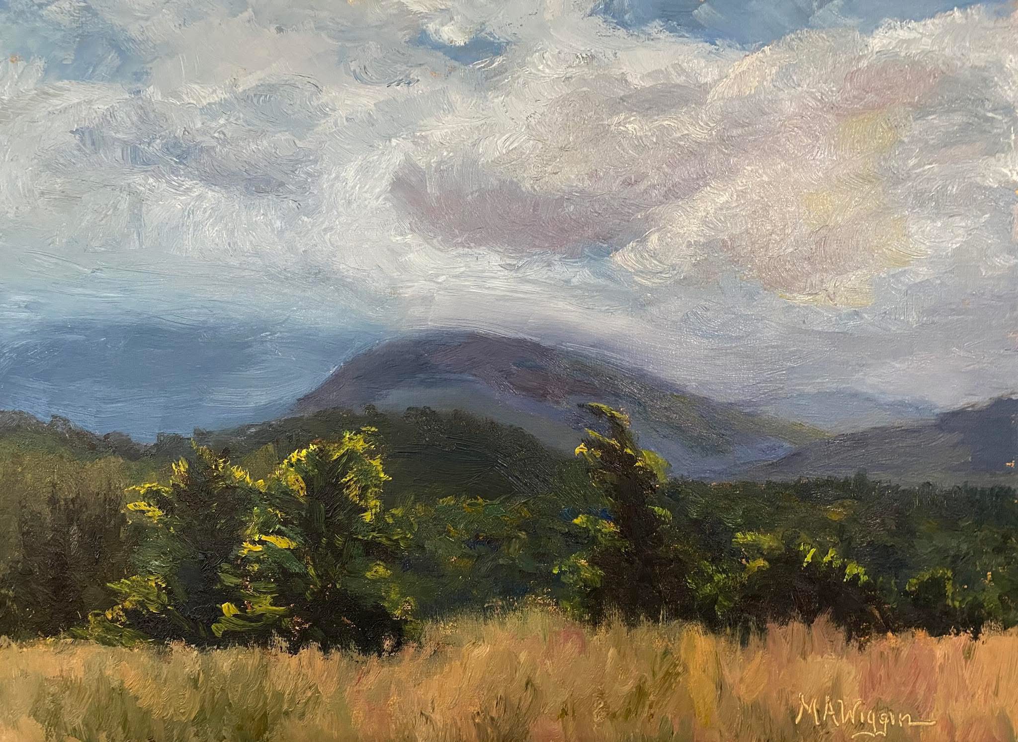 A Morning Drive 12×16 Oil in Linen Framed $800